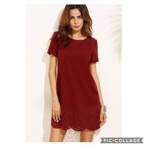 Shein Laser Cut Scallop Trim Andy Dress Size Large